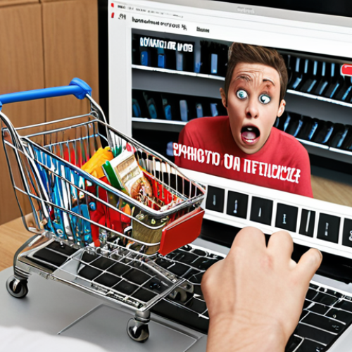 Home 18 **
A frustrated customer struggling with an online shopping cart, surrounded by error messages and a slow loading screen. The overall feeling should be one of annoyance and technical difficulty, visually representing the pain point of a difficult online experience.
**
