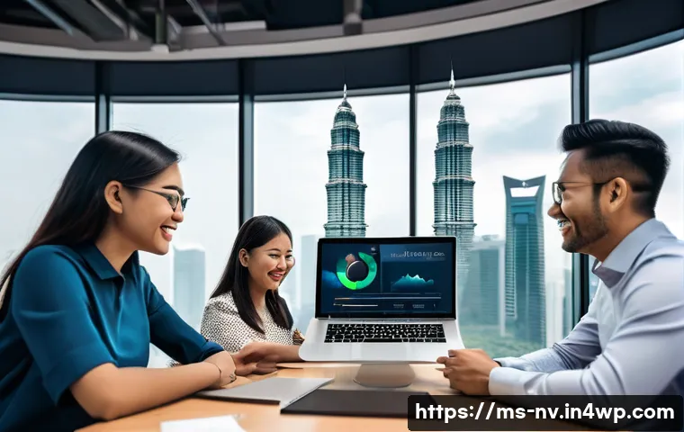 고객 니즈 리서치의 KPI 설정 방법 - A modern Malaysian e-commerce business setting showing a diverse team of professionals analyzing cus...