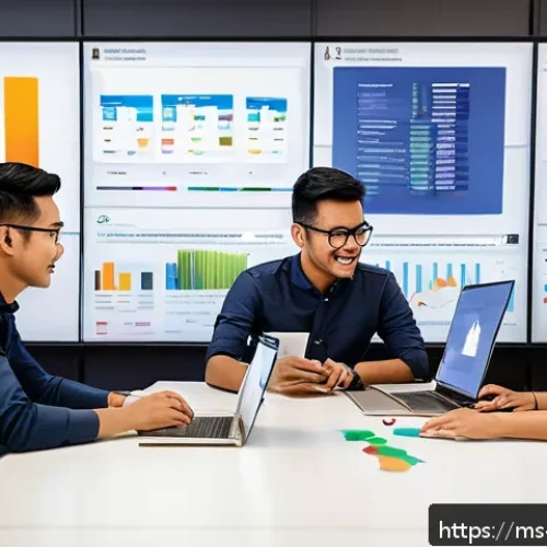 Home 15 고객 니즈 리서치에 필요한 도구 및 자료 - A modern Malaysian digital marketing office scene featuring a diverse team of professionals analyzin...